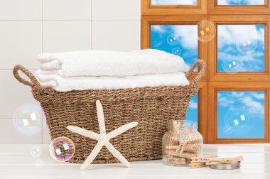 Basket Of Towels clipart