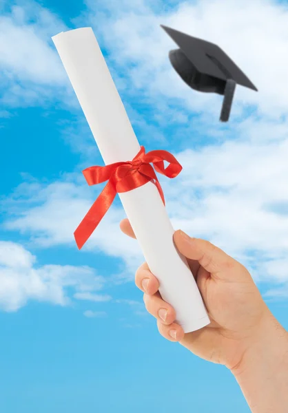 Graduation Scoll & Cap — Stock Photo, Image