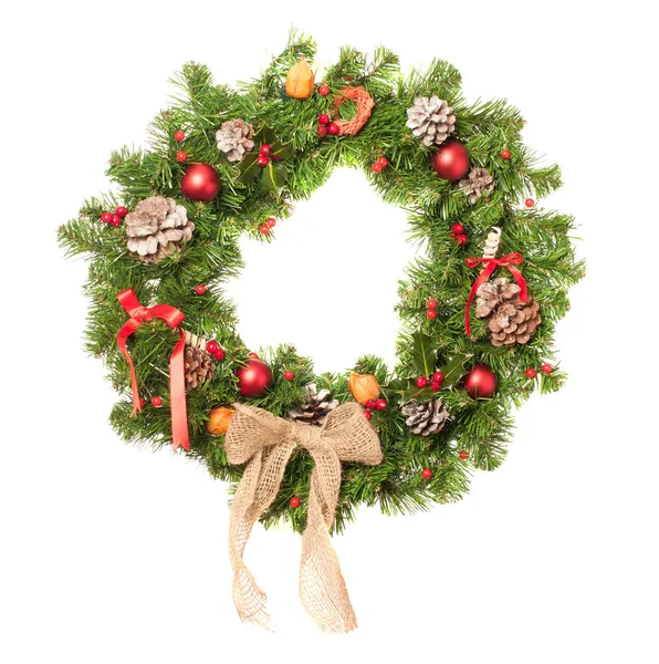 Decorated Christmas Wreath — Stock Photo, Image