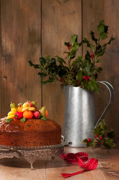 クリスマスのフルーツ ケーキ — ストック写真