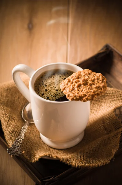 咖啡 & 饼干 — 图库照片