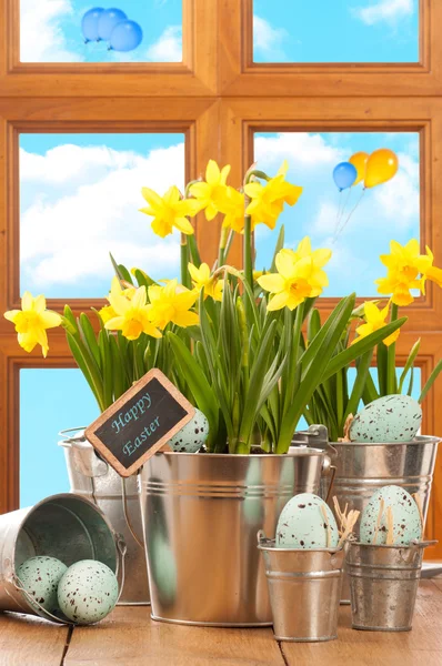 春天的复活节窗口 — 图库照片