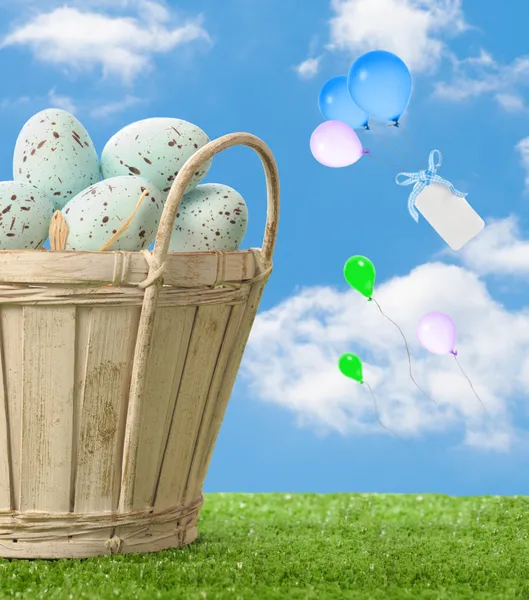 Basket Of Easter Eggs — Stock Photo, Image