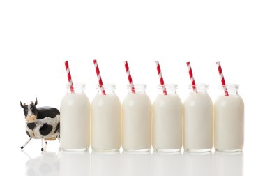 Row of Retro Milk Bottles clipart