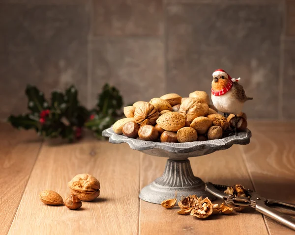 Nüsse in Schalen gemischt — Stockfoto