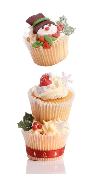 Christmas Cupcake Tower — Stock Photo, Image
