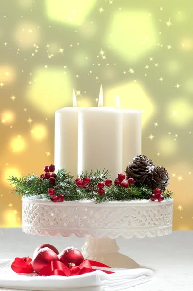 圣诞蜡烛装饰 — 图库照片