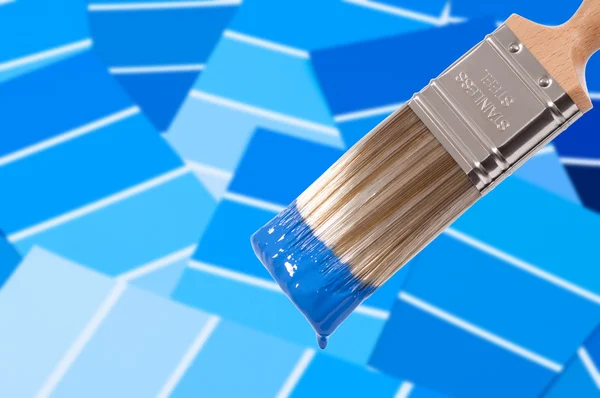 Pincel de pintura - Azul — Fotografia de Stock
