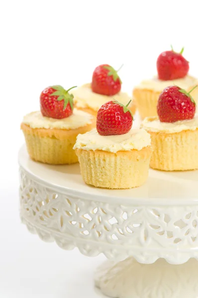Pretty Strawberry Cupcakes — Stock Photo, Image