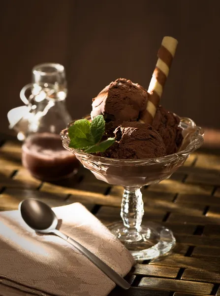 Máta čokoláda čip zmrzlina — Stock fotografie