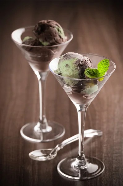 Ice Cream In Glasses — Stock Photo, Image