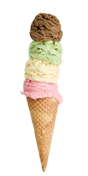 Cuatro cucharadas de helado Imagen de archivo
