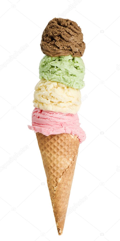 Four Scoops Of Ice Cream — Stock Photo 