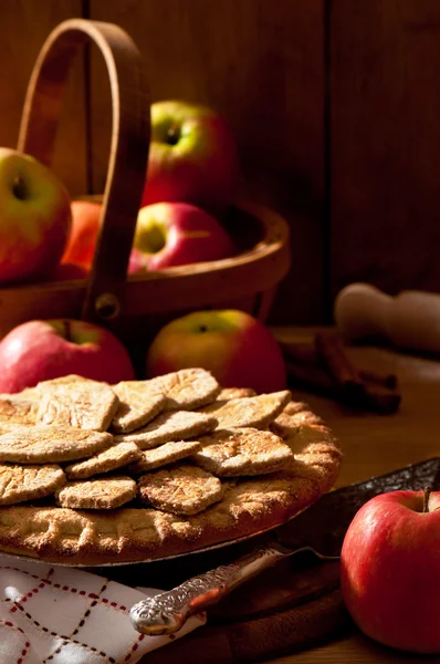 Rustikaler Apfelkuchen — Stockfoto