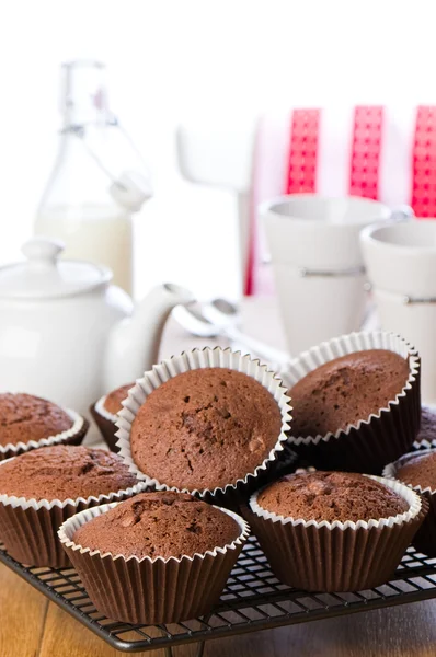 Baking Chocolate Muffins — Stock Photo, Image