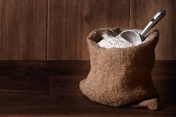 Flour Sack With Scoop — Stock Photo, Image