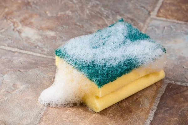 Soapy Cleaning Sponge — Stock Photo, Image