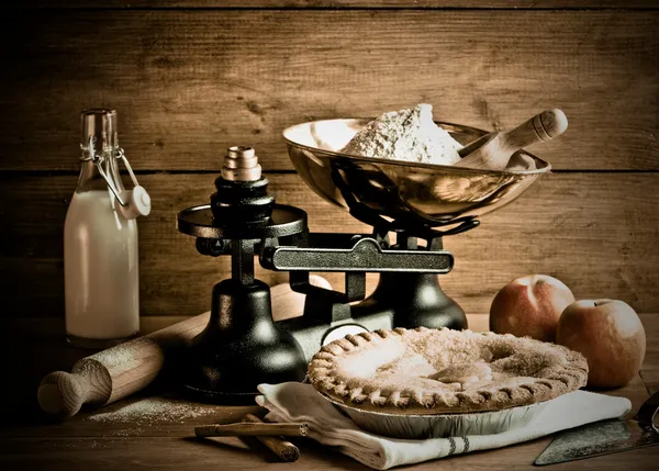 Antiguo postre de pastel de manzana a la moda — Foto de Stock