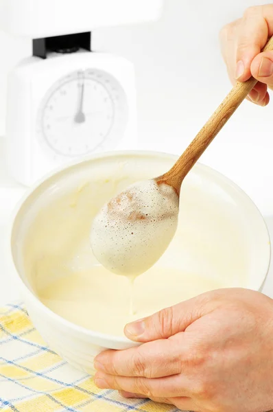 Mixing Pancake Batter — Stock Photo, Image