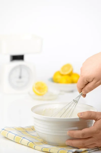 Whisking Pancake Batter — Stock Photo, Image