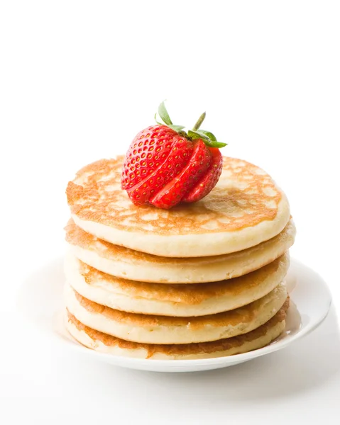 Pancakes Topped With Strawberry — Zdjęcie stockowe