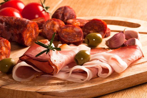 Spanyol Chorizo kolbász — Stock Fotó
