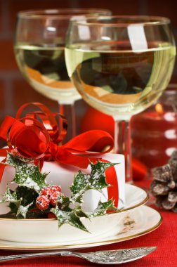 Table Setting For Christmas clipart