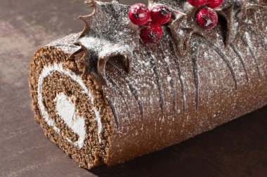 Christmas Yule Log Close Up clipart