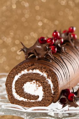 Decorated Christmas Roulade clipart