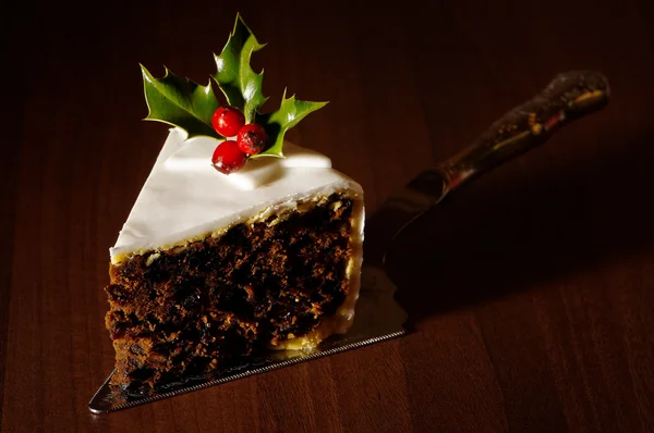Slice Of Christmas Cake — Stock Photo, Image