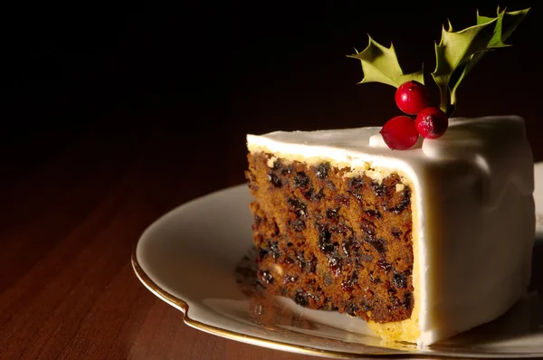 クリスマス ケーキのスライス — ストック写真