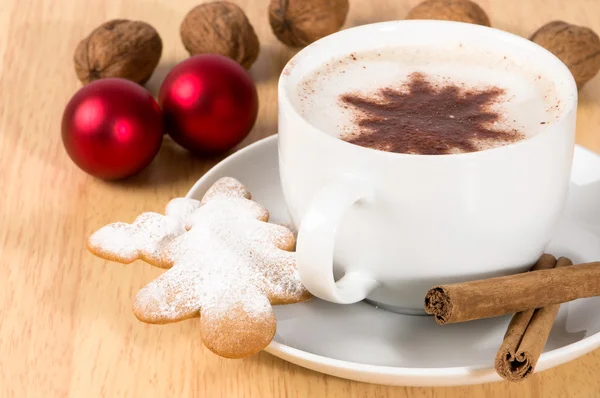 Christmas Cappuccino — Stock Photo, Image