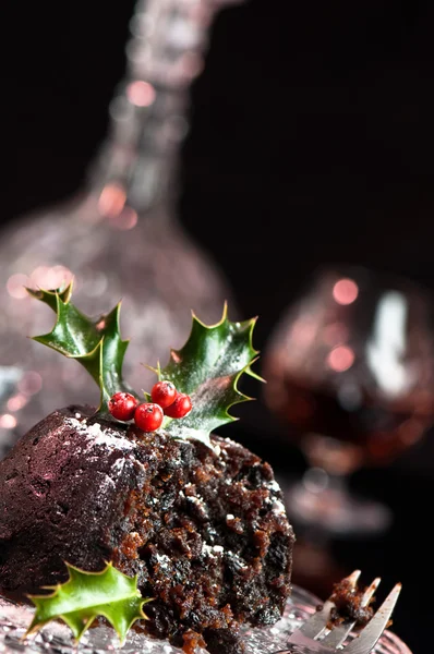 Christmas pudding vinkel — Stockfoto