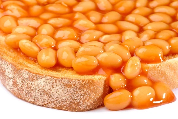 Beans on Toast Close Up — стоковое фото