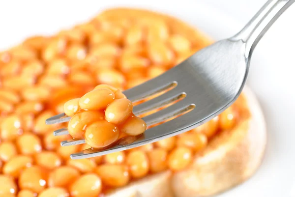 Forkful Of Baked Beans — Stock Photo, Image
