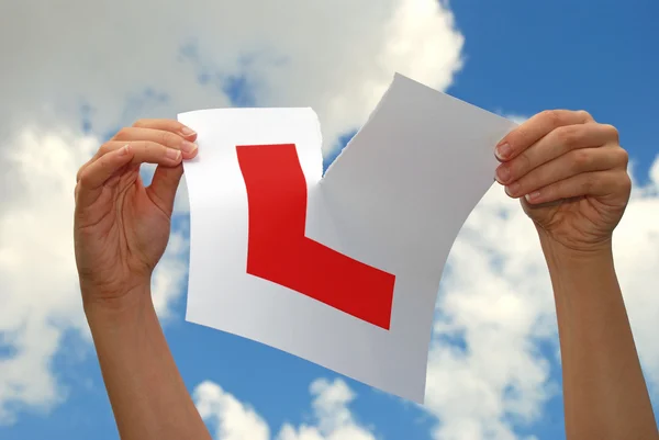Learner Drivers L Plate — Stock Photo, Image