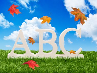 ABC Letters With Autumn Leaves clipart