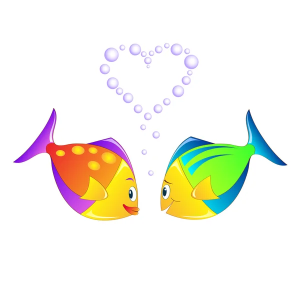 stock vector Enamoured fishes