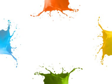 4 different colors splash clipart