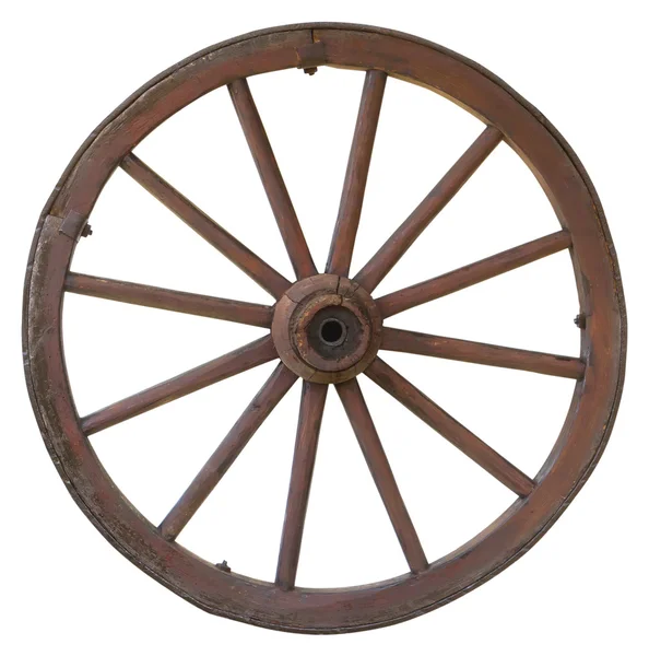 Isolated vintage carriage wheel — Stock Photo, Image