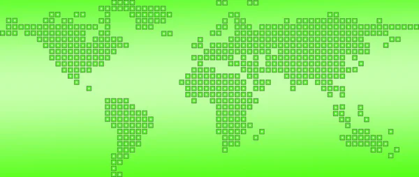 Dünya harita yeşil noktalı — Stok fotoğraf