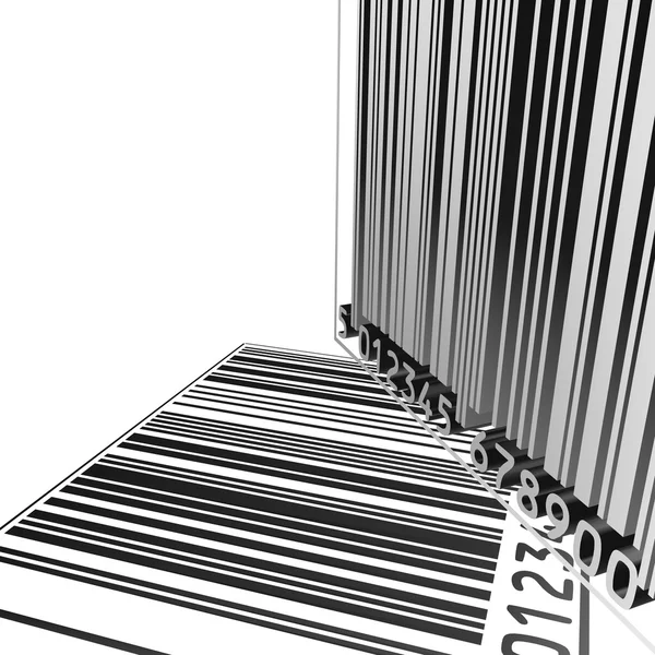 Isolierte 3D-Barcode-Rückseite Stockfoto