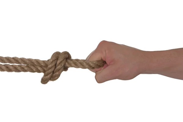 Hand und Seil isoliert — Stockfoto