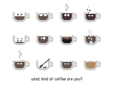 Coffee cup emotions concept clipart