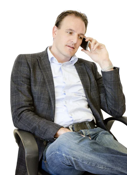 Obchodní muž na telefonu — Stock fotografie