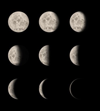 Phases of the moon clipart