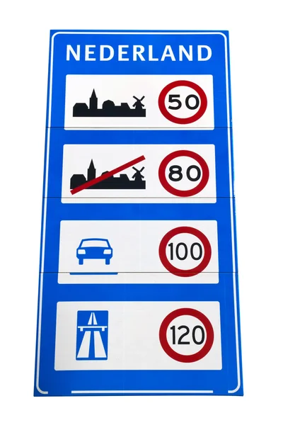 Hollanda hız sınırı işareti — Stok fotoğraf