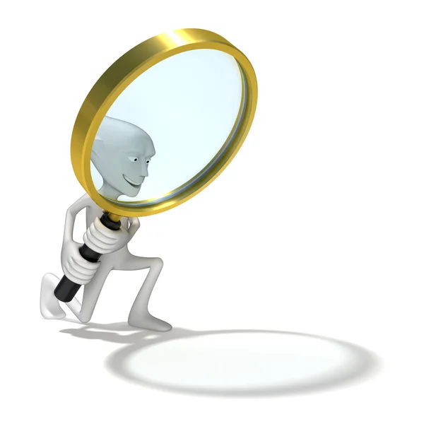 Human with looking glass — Stock Photo, Image