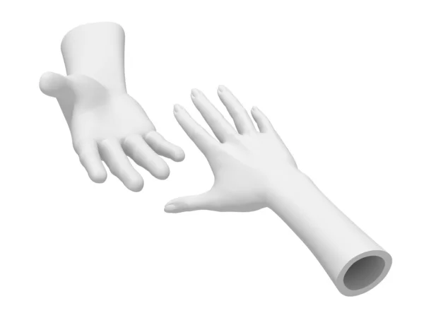 Ajudando a mão isolada no branco — Fotografia de Stock