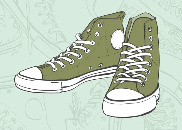 Zapatillas verdes — Vector de stock